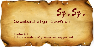 Szombathelyi Szofron névjegykártya